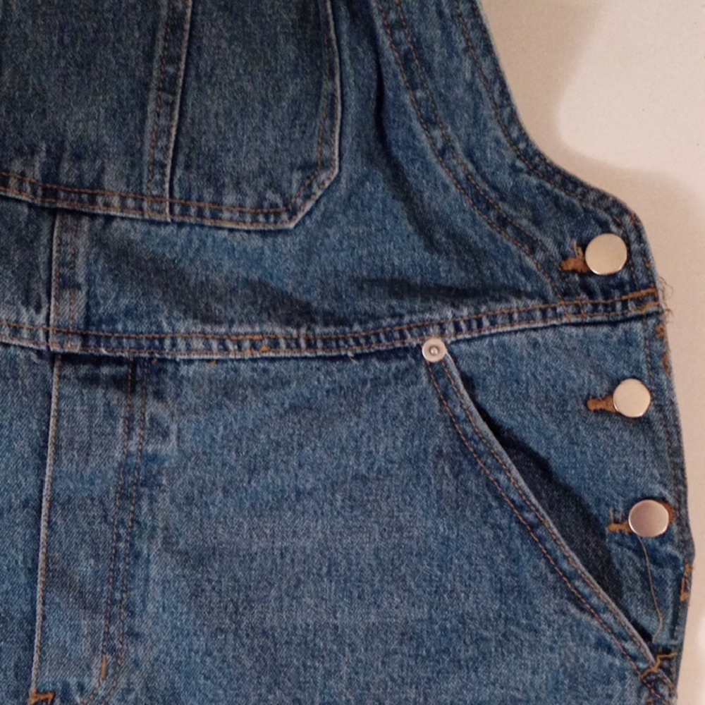 H&M Cotton Classic Blue Women's Denim Multi-Pocket Long Overalls O/S Pre-Loved - Picture 9 of 17